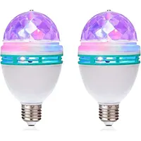 RGBカラー回転電球、E26/E27、LEDパーティー電球カラーストロボ電球ディスコクラブバー用マルチクリスタルステージライト