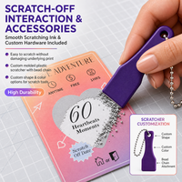Cartes à gratter personnalisées avec grattoir en plastique moulé sur mesure, grattoir à chaîne de perles, forme et couleur personnalisées pour la promotion de jeux de rendez-vous