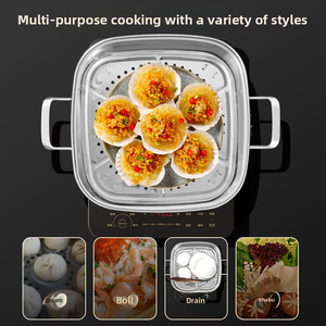 Casserole <span class=keywords><strong>vapeur</strong></span> en acier inoxydable avec couvercle, grande capacité, ustensile de cuisson <span class=keywords><strong>vapeur</strong></span> à plusieurs niveaux, ensemble de cuisine multifonctionnel pour légumes, <span class=keywords><strong>pâtes</strong></span> - Product Image 3