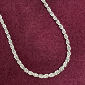 Collier chaîne torsadée en argent sterling 925 vermeil plaqué or 4 mm pour homme, avec moissanite, style quotidien, tendances actuelles - Product Image 1
