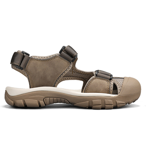 Nouvelles sandales pieds nus de haute qualité grande taille pour hommes en <span class=keywords><strong>cuir</strong></span> blanc véritable bout fermé Double chaussures de randonnée anti-dérapant 46 marque OEM - Product Image 5