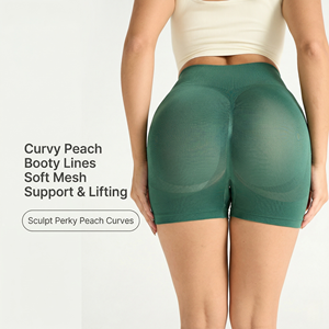 Pantalones Cortos de Ciclismo Sin Costuras al por Mayor de Bajo Costo para Mujer, de Cintura Alta, Control de Abdomen, Efecto Contorneado y Realce de Glúteos, para Yoga, Gimnasio y Fitness, OEM - Product Image 1