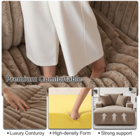 Sofá de Corduroy en Caja, Sofá Cama Modular Seccional Comprimido al Vacío, Juego de Sofás Comprimidos
