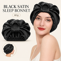 Bonnet de nuit en satin de soie synthétique doux avec bande torsadée élastique pour cheveux naturels, usage extérieur, extra large, double couche
