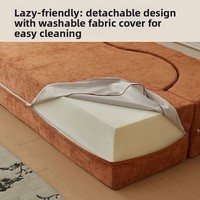 Canapé paresseux moderne et compact deux places en éponge, pliable avec housse en flanelle, multifonctionnel pour salon et petit appartement
