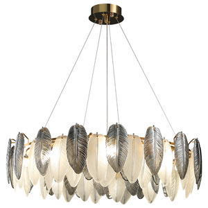 Lámpara de araña de cristal posmoderna, lámpara de lujo americana para sala de estar, lámpara cálida de plumas para dormitorio, famosa en internet. - Product Image 5