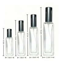 Flacons de parfum vides en gros 3ml 5ml 10ml 20ml Atomiseur rectangulaire en verre avec capuchon noir, argenté ou doré Carton gratuit Lanjing F-05