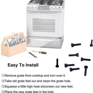 Pieds de rechange en caoutchouc pour grille de cuisinière à gaz WB02X24790, pour plaques de cuisson et cuisinières GE, paquet de 6, résistants à la chaleur - Product Image 2