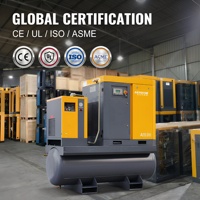 Compresor de aire de tornillo de bajo ruido 10HP 15HP 20HP 30HP 8bar 16 bar 20 bar para corte por láser y máquina de corte por Plasma CNC