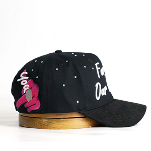 Cappellino Snapback Baida 'For All Our Haters' con Ricamo e Strass, Unisex, 5 Pannelli, Stile Streetwear - Product Image 3