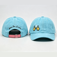 Casquette de baseball non structurée en daim premium à 6 panneaux avec broderie 3D personnalisée et sangle contrastante avec boucle métallique