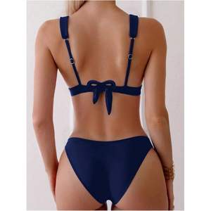 Ensemble de bikini froncé personnalisé pour femme, maillot de bain deux pièces push-up à décolleté plongeant, extensible, tenue de plage - Product Image 3