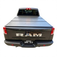Couverture de benne rigide enroulable, pliable en trois parties, étanche, à verrouillage manuel, en aluminium, pour camionnettes 4x4 - Compatible avec Dodge Ram Ford Ran