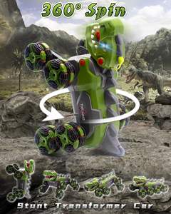 รถของเล่นไดโนเสาร์บังคับ2.4กิกะเฮิร์ตซ์รถ360 8WD แบบห<span class=keywords><strong>ม</strong></span>ุนได้รถสตั๊นต์พร้อ<span class=keywords><strong>ม</strong></span>สเปรย์และไฟ LED รถควบคุมระยะไกลแบบคู่สำหรับเด็ก - Product Image 3