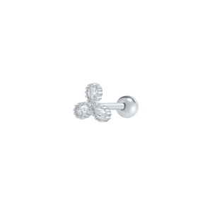 ROXI S925 - Pendientes de Plata de Ley con Diseño de Flor de 3 Pétalos, Joyería Simple y Moderna para Mujer - Product Image 2
