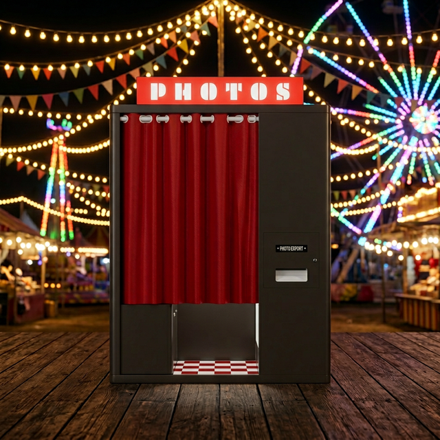 Portable Enclosed Photo Booth with Voice Guidance & Custom Appearance Compatible Vintage Photo Booth