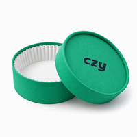 Boîte ronde en papier rigide, résistante au four, écologique, biodégradable, en matériaux recyclés, personnalisable avec logo imprimé sur mesure