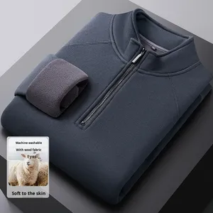 Sudadera de <span class=keywords><strong>hombre</strong></span> para primavera y otoño con media cremallera y cuello alto, chaqueta informal para <span class=keywords><strong>hombre</strong></span> - Product Image 3