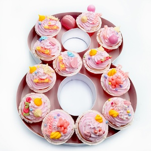 Plateau à charcuterie robuste en papier mâché de 15 pouces, plateau en carton remplissable en forme de chiffres, boîte à cupcakes - Product Image 3
