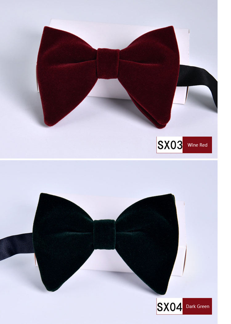 个性时尚专业素色蓝色男士领结新款式天鹅绒领结