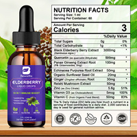 Gouttes de sureau 3000MG, liquide oral 60ml, soutient la fonction immunitaire, antioxydant, réponse inflammatoire, renforce le cœur