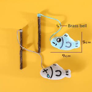 Juguete de gato de hierba gatera con campana de cobre respetuoso con el medio ambiente, juguete de pesca para mascotas con estilo de dibujos animados y Polygonum, juguete para masticar dentición de gato - Product Image 5