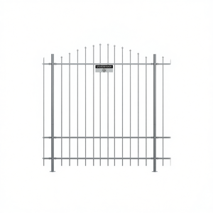 Clôture de jardin en acier 66,93 x 84,65 pouces, plaque décorative gris enduit de poudre - Product Image 1