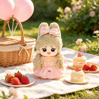 Peluche personnalisée en forme de lapin avec robe rose et nœud, conception OEM ODM, personnalisation d'échantillons, jouet en peluche pour promotion et cadeaux
