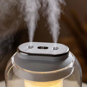 2L công suất lớn Máy tính để bàn Máy tạo độ ẩm không khí mới thiết kế phổ biến LED hiển thị kỹ thuật số đôi phun trong suốt điện xe ô tô - Product Image 2