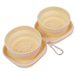 Double Solid <strong>Rounded</strong> Portable Multifunctional Foldable Silicone Waterproof IPX5 Eco-friendly Food Grade <strong>Dog</strong> Pet <strong>Bowl</strong> <strong>Bowl</strong> - Product Image 2