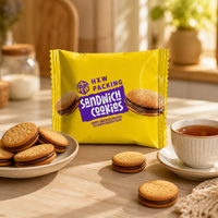 Film d'emballage souple personnalisé pour biscuits sandwich - Film de poche matelassé métallisé de qualité alimentaire pour pain, chocolat, biscuits, produits de boulangerie