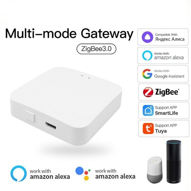 Wireless Tuya 3-in-1 Multi-Mode Smart Home Hub Support WiFi BLE Zigbee 3.0 Protocol Smart Gateway Bridge