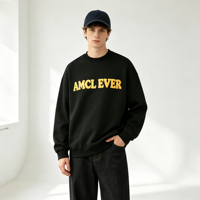 T-shirts à manches longues pour hommes AMLClever, 330 g/m², 100 % coton, coupe oversize, épaules tombantes, pull unisexe, impression DTG DTF, logo personnalisé, OEM
