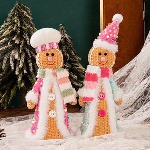 Decoración Navideña 2025, Muñeco de Jengibre de Peluche Tejido, Adorable Muñeco de 27*7cm, Regalo de Navidad - Product Image 1