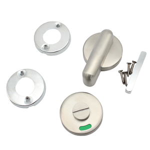 WC Toilet Partition <strong>Door</strong> Lock Indicator Stainless Steel 304 Keyless Cylindrical <strong>Knob</strong> ANSI Grade 1 Brushed Finish Red Green - Product Image 1