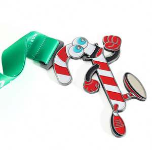 Médailles personnalisées en alliage de zinc avec logo émaillé, médailles sportives, médailles de course personnalisées en 3D avec motif d'arbre de Noël - Product Image 3