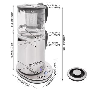 Théière et bouilloire électrique 2 en 1 de haute qualité, arrêt automatique, maintien au chaud, avec filtre <span class=keywords><strong>anti</strong></span>-<span class=keywords><strong>calcaire</strong></span>, verre et acier inoxydable - Product Image 4