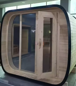 Sauna en bois massif d'extérieur populaire SANSHENG avec vestiaire <span class=keywords><strong>pour</strong></span> <span class=keywords><strong>2</strong></span> <span class=keywords><strong>personnes</strong></span>, sauna en bois cubique imperméable - Product Image 4