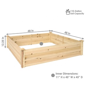 Lit de <span class=keywords><strong>jardin</strong></span> <span class=keywords><strong>en</strong></span> <span class=keywords><strong>bois</strong></span> surélevé boîte de jardinière de sapin <span class=keywords><strong>jardin</strong></span> <span class=keywords><strong>en</strong></span> <span class=keywords><strong>bois</strong></span> carré lit surélevé pour la croissance de fleurs, herbes, plantes succulentes avec fond ouvert - Product Image 4