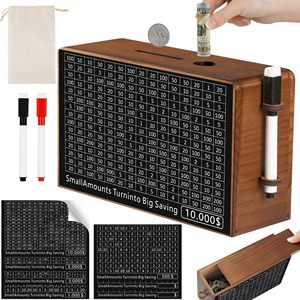 Salvadanaio in Legno Riutilizzabile per Sfida di <span class=keywords><strong>Risparmio</strong></span>, per Adulti e Bambini - Product Image 2