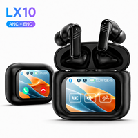 Écouteurs sans fil LX10 ANC avec étui à écran tactile, affichage numérique, réduction de bruit ANC+ENC, son HIFI, étanchéité IPX3, son directionnel