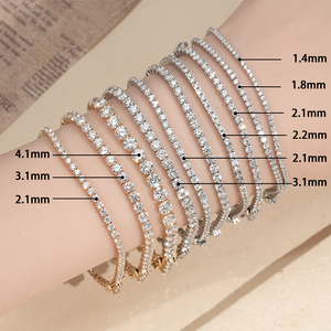 Starsgem 10K White Yellow Gold Lab Diamond <b>Bracelet</b> 1.4mm-3.1mm Round Cut DEF VS Jewelry IGI Certificate Tennis <b>Bracelet</b> - Product Image 1