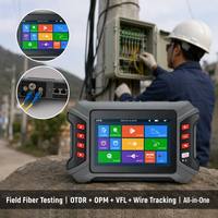 Mini OTDR Portátil con Pantalla LCD de 5 Pulgadas, Probador de Fibra Óptica 12 en 1, 1310/1550nm SM, Pantalla Táctil, OPM, VFL, Rastreador de Cables, FC/SC/ST