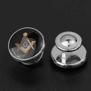 Boutons de manchette personnalisés en métal pour homme, avec zircon cubique et initiale G, style maçonnique, dernière mode, OEM ODM - Product Image 3