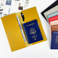 Sac de voyage LOGO en cuir épais, porte-documents multifonctionnel en cuir PU, ensemble de pochettes pour passeport et billets d'avion