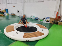 EVA antidérapant pvc rond gonflable radeau eau flottant dock plate-forme piscine avec hamac