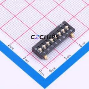 2.54-8P TPGT-ST DIP Switch SMD Switch Flat Toggle, Raised Type Single Pole Double Throw 8 Gull Wing Type - Product Image 1