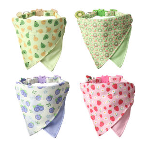 Amigo, nuevos productos para mascotas, impresión personalizada, collar de fruta, hebilla de color, bandana de gato con accesorios de fruta - Product Image 1