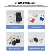 Foxcan adaptor daya Travel Universal portabel, pengisi daya pintar 4 USB dengan PD QC3.0 140W, pengisian daya seluruh dunia untuk 4 perangkat