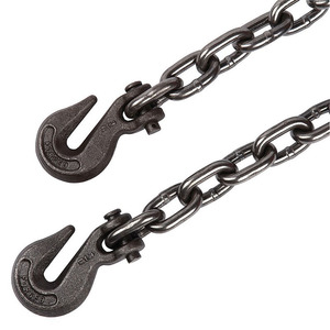 Cadena de amarre de eslabones largos de alta resistencia personalizada G43, galvanizada en caliente con estructura soldada de zinc, cadena de arrastre en espiral galvanizada G3 - Product Image 3